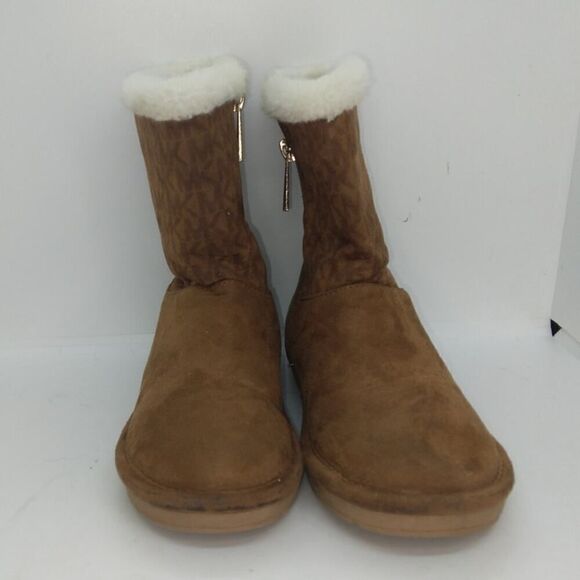 Michael Kors Girls Pre-owned Brown Suede Zip-up Booties - sz. 1 - Picture 2 of 6